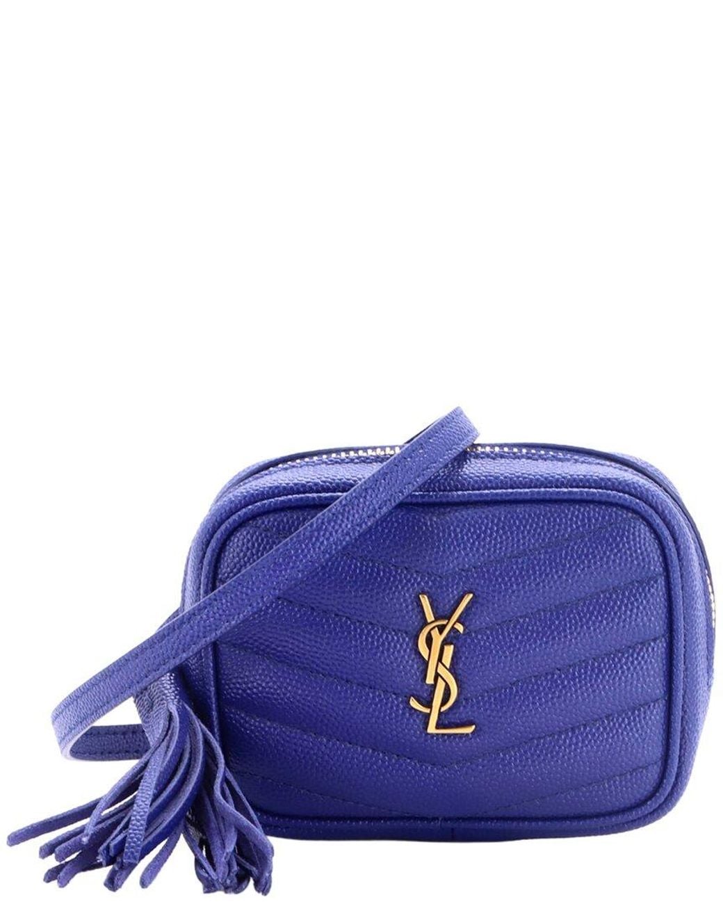 Saint Laurent Purple Matelasse Chevron Leather Lou Camera Bag Baby (Authentic Pre-Loved)