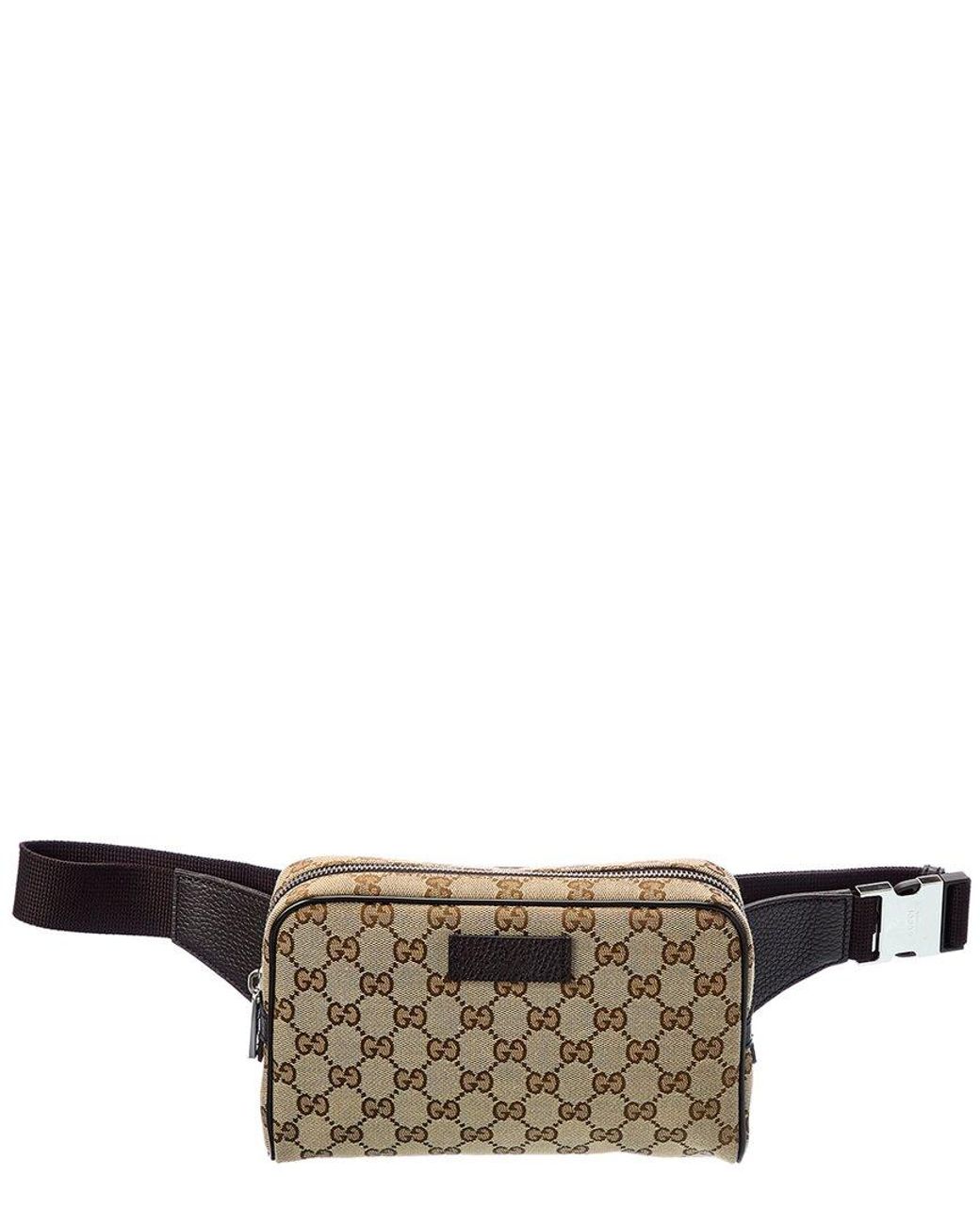 Gucci GG Canvas & Leather Belt Bag in Grey for Men | Lyst Canada