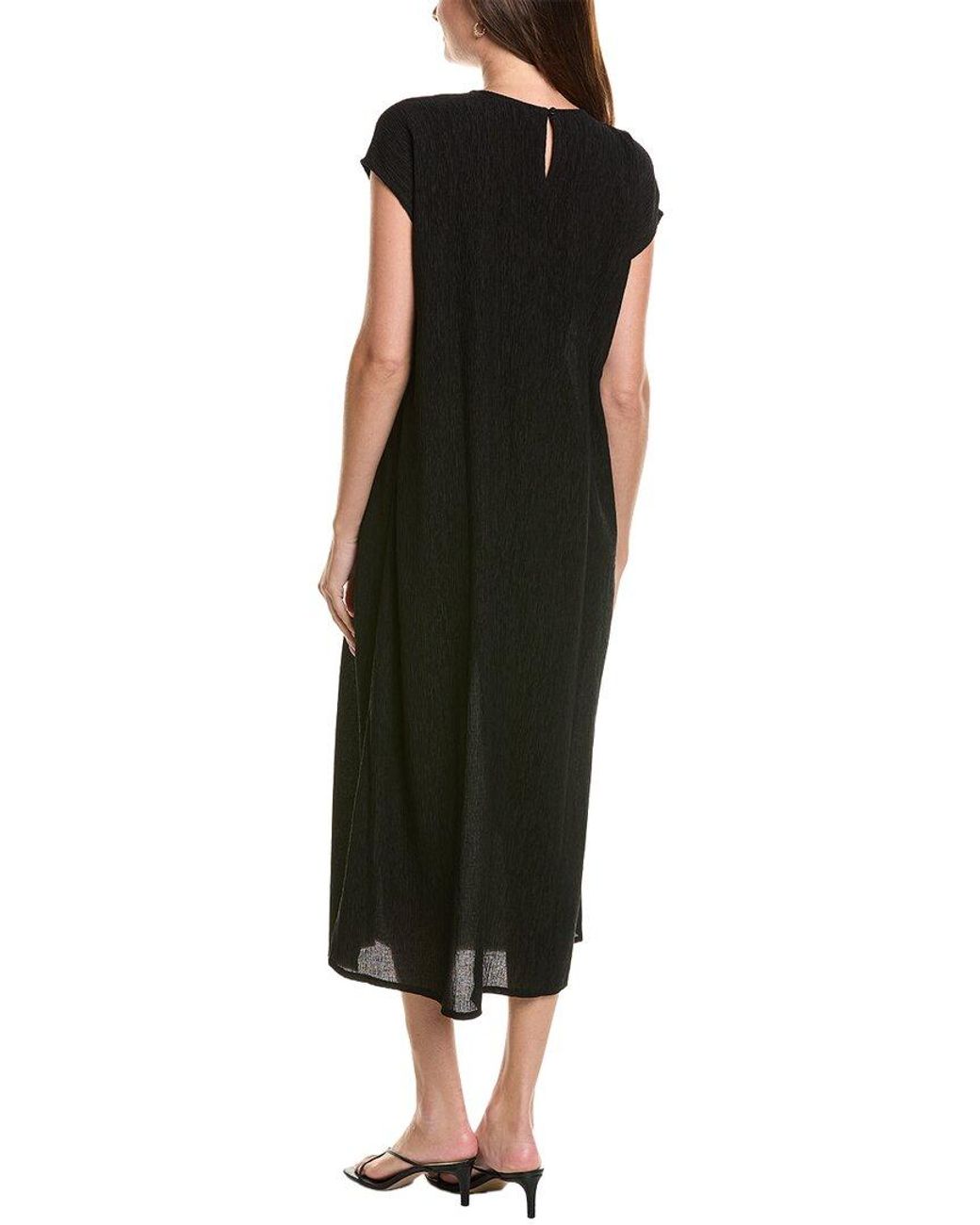 Eileen Fisher Black Round Neck Dress