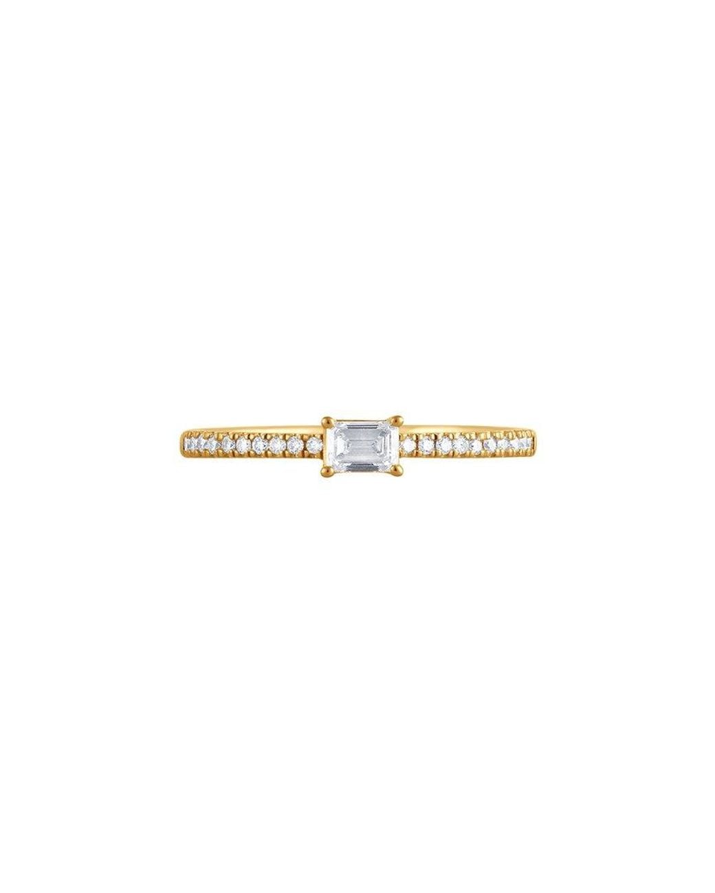Lab Grown Diamonds White 14K Over 0.33 Ct. Tw. Lab Grown Diamond Side Stone Ring