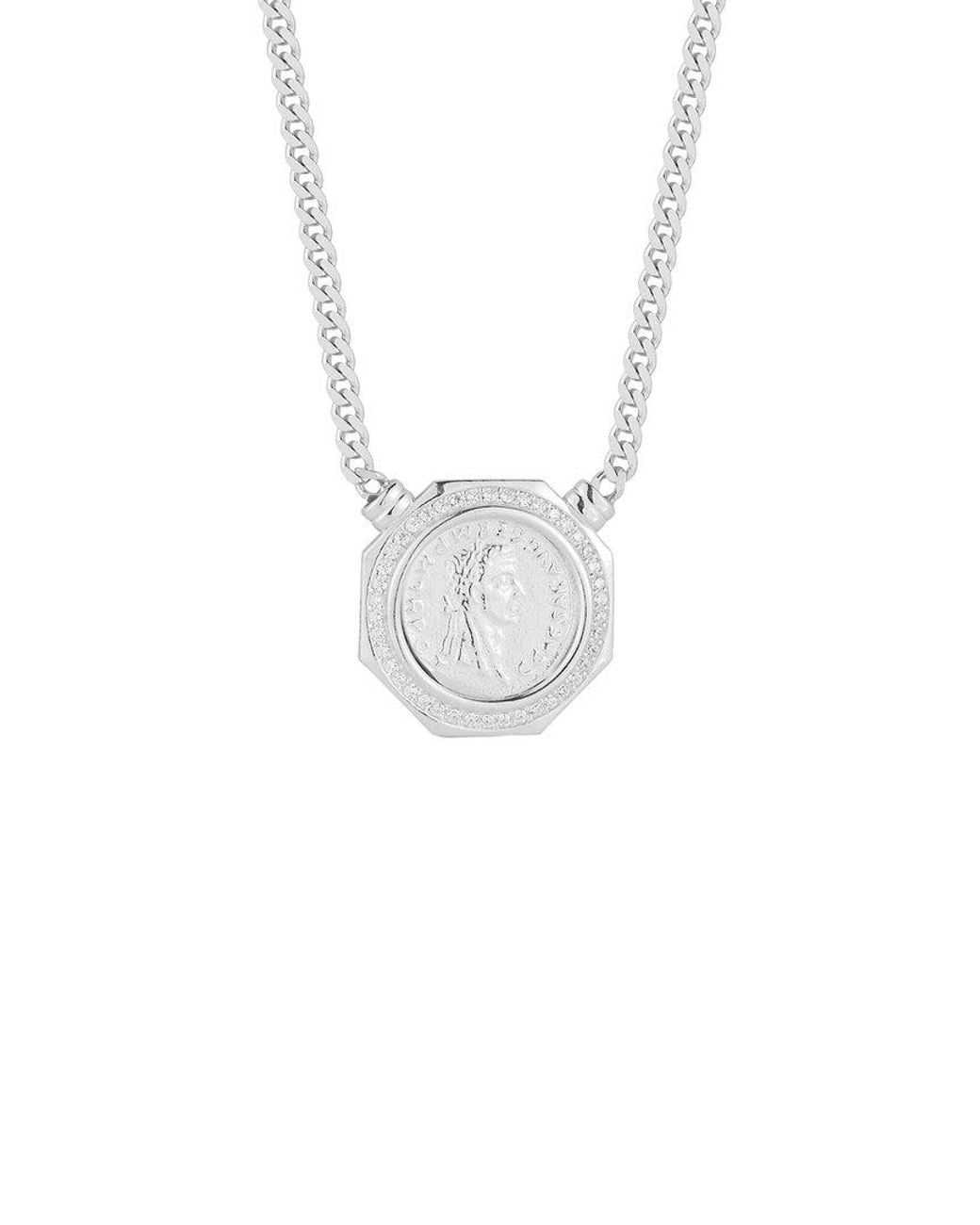 Sphera Milano White Plated Cz Necklace