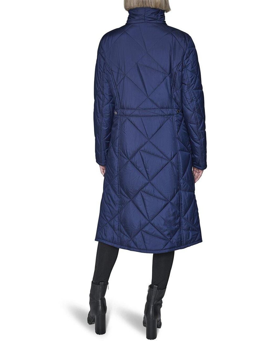 Karl Lagerfeld Blue Quilted Puffer Coat