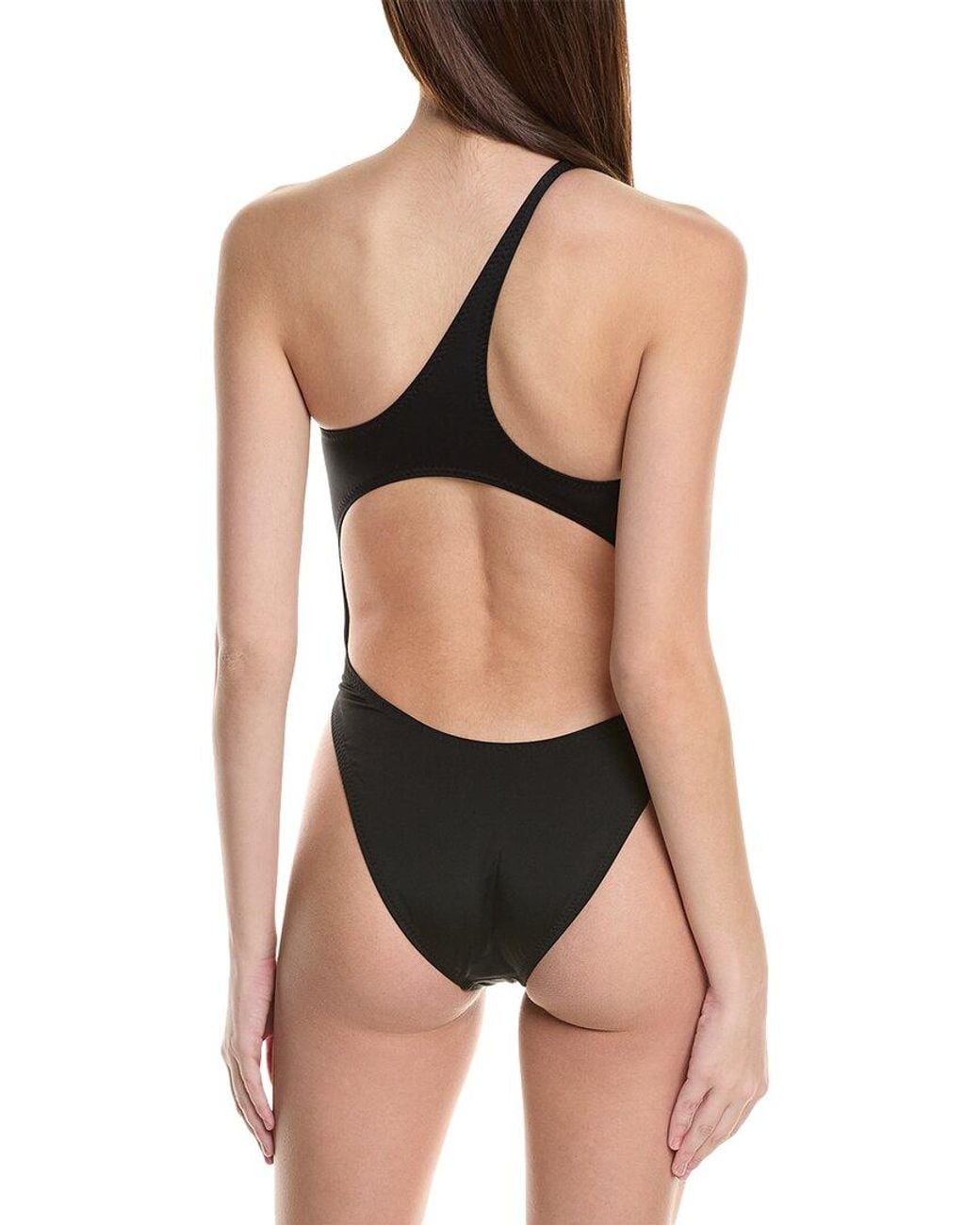 Norma Kamali Black One-Shoulder One-Piece