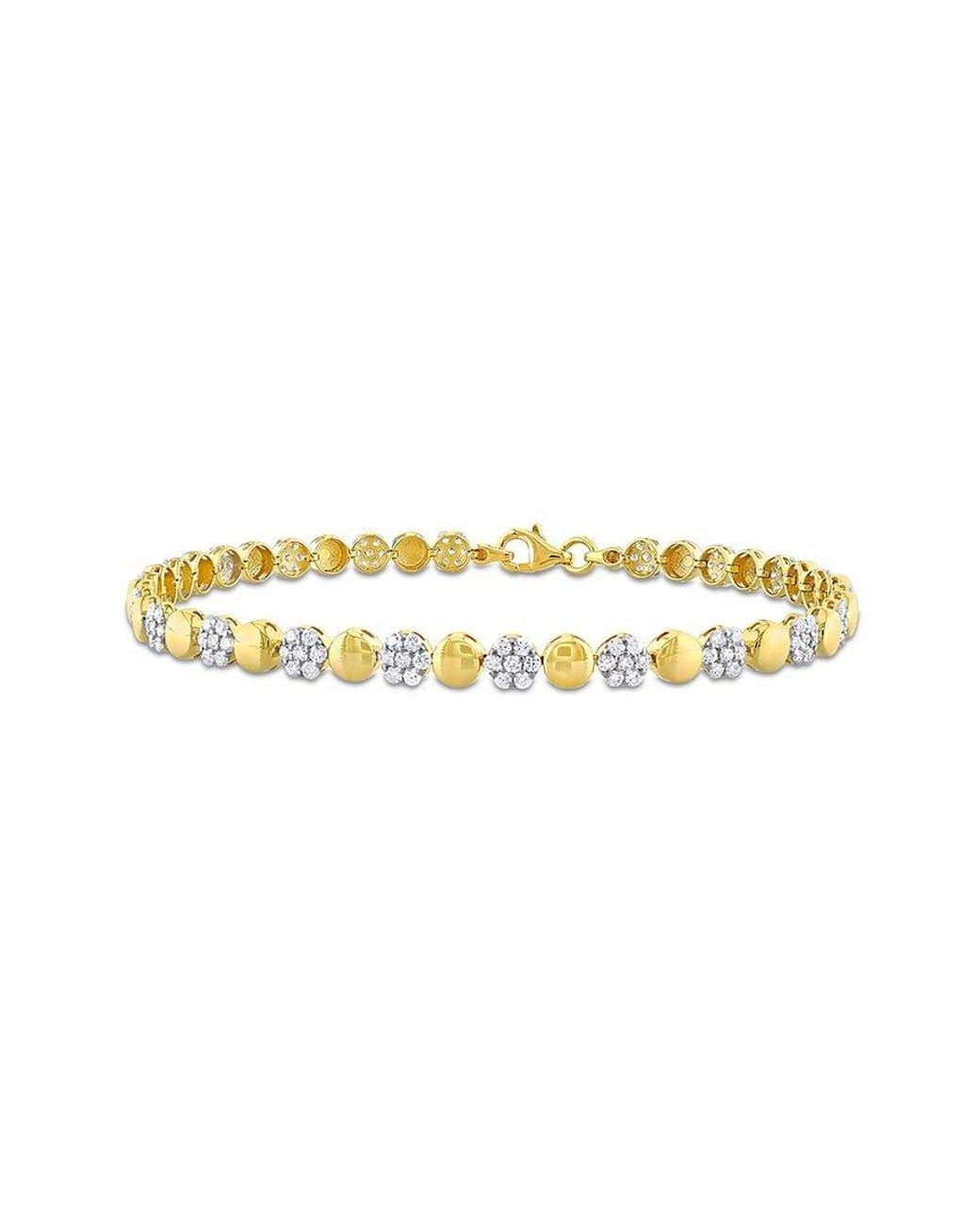 Rina Limor Metallic 10k 1.76 Ct. Tw. Diamond Floral Bracelet