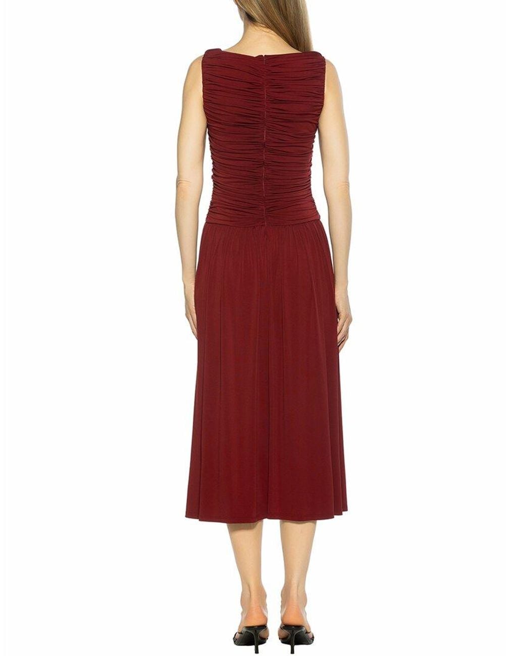 Alexia Admor Red Lumi Portrait Neck Maxi Dress