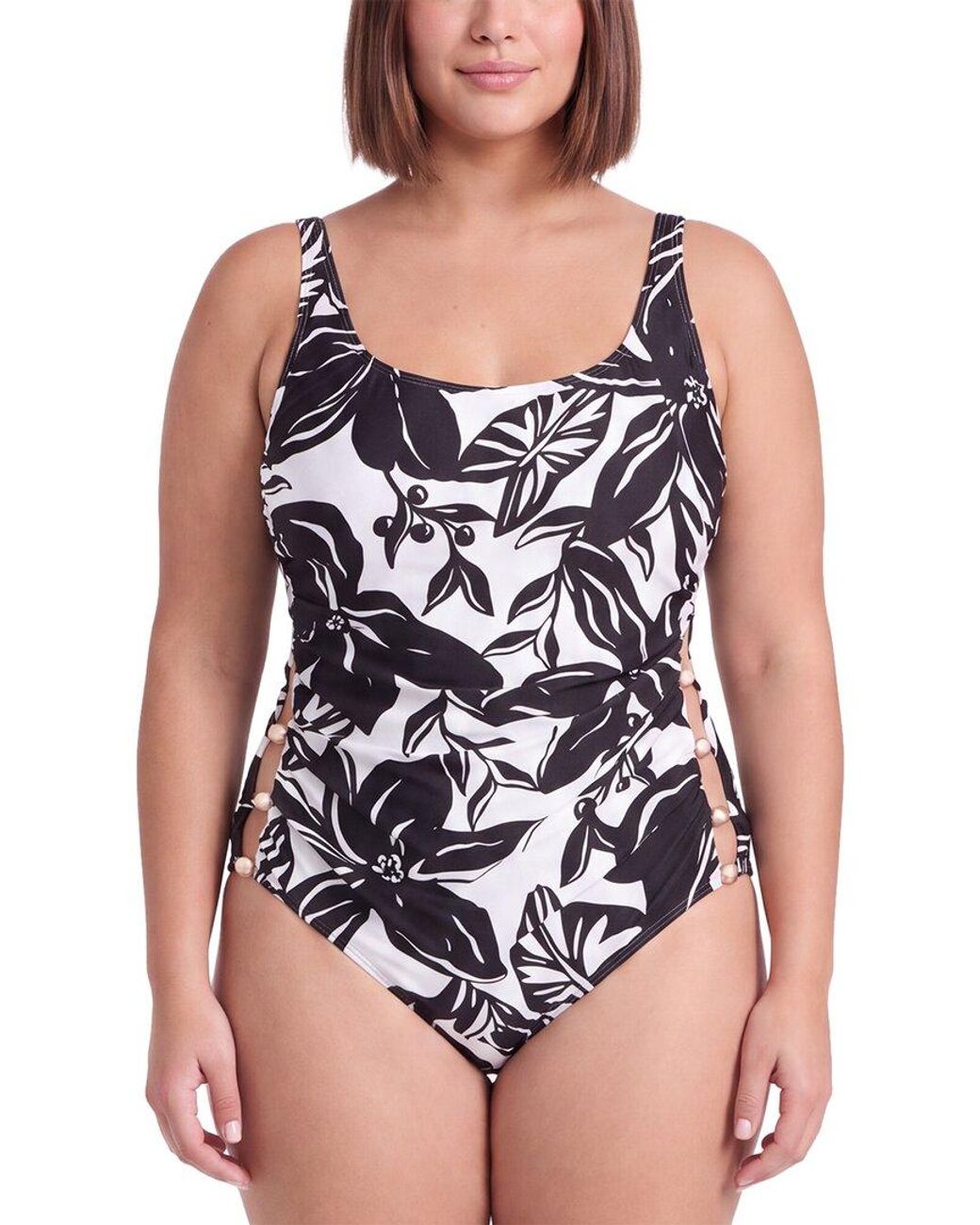 Carmen Marc Valvo Black Eco Resort Peppercorn Maillot