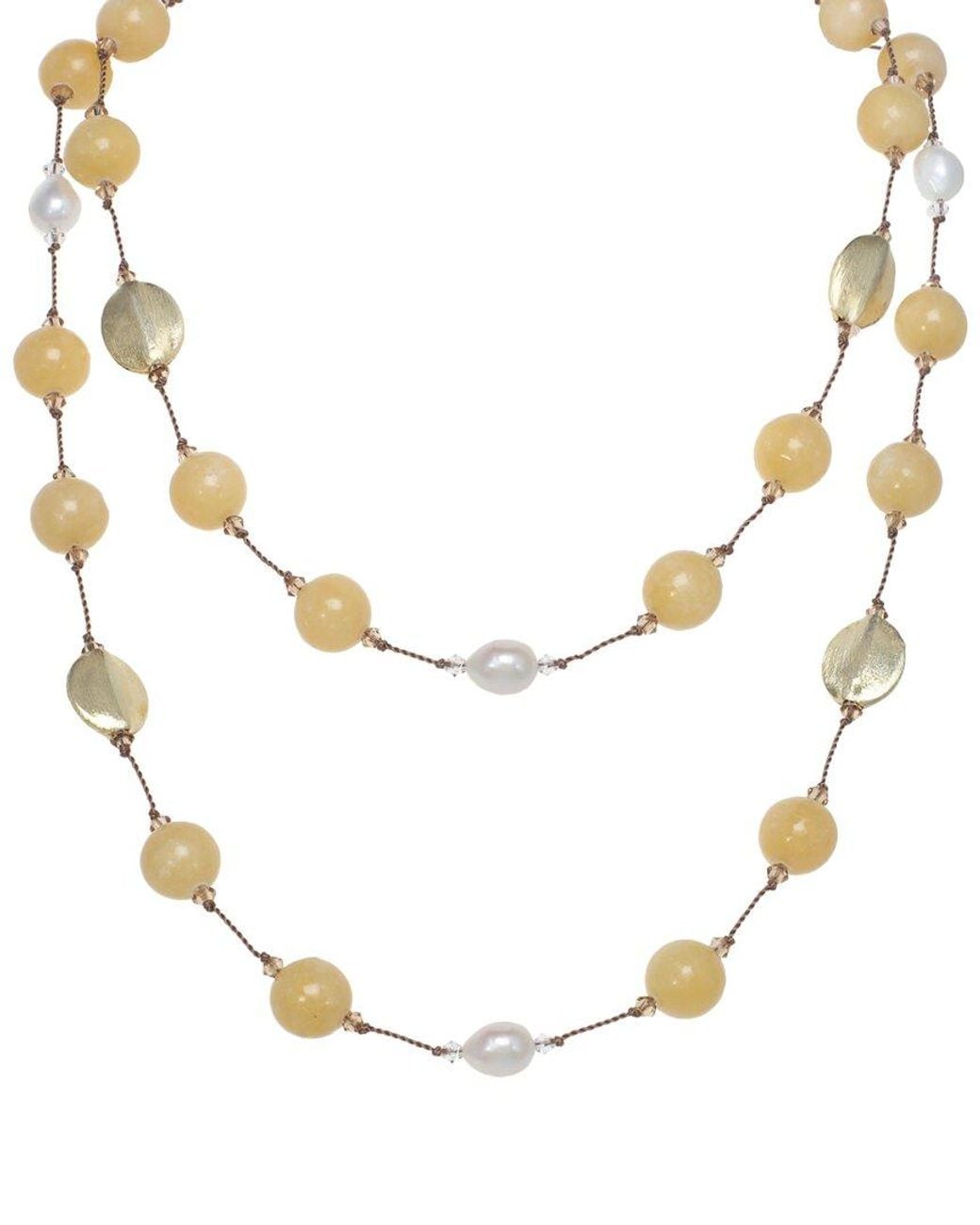 Margo Morrison Metallic Jade, & Bead & Pearl Necklace