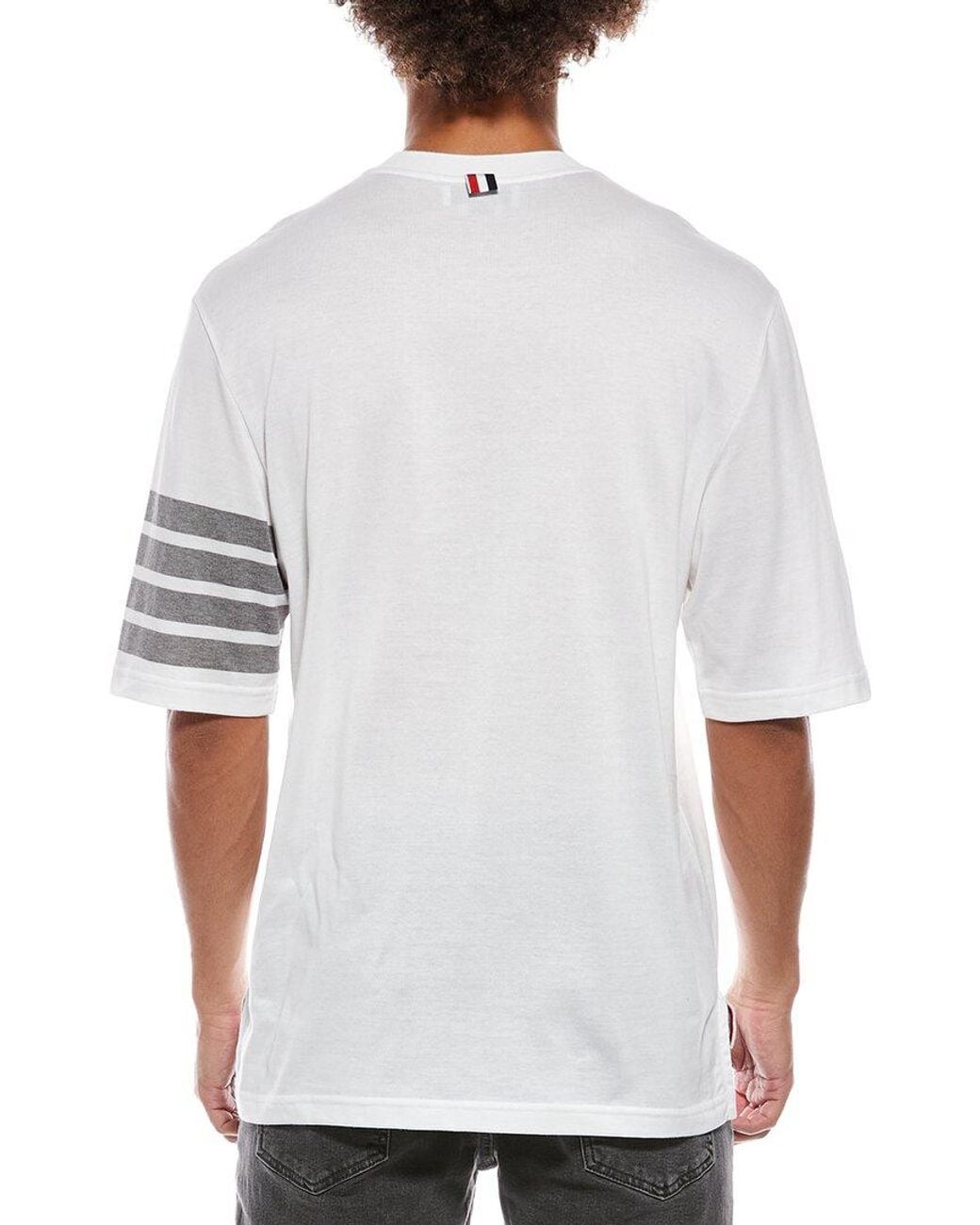 Thom Browne White Logo T-Shirt for men