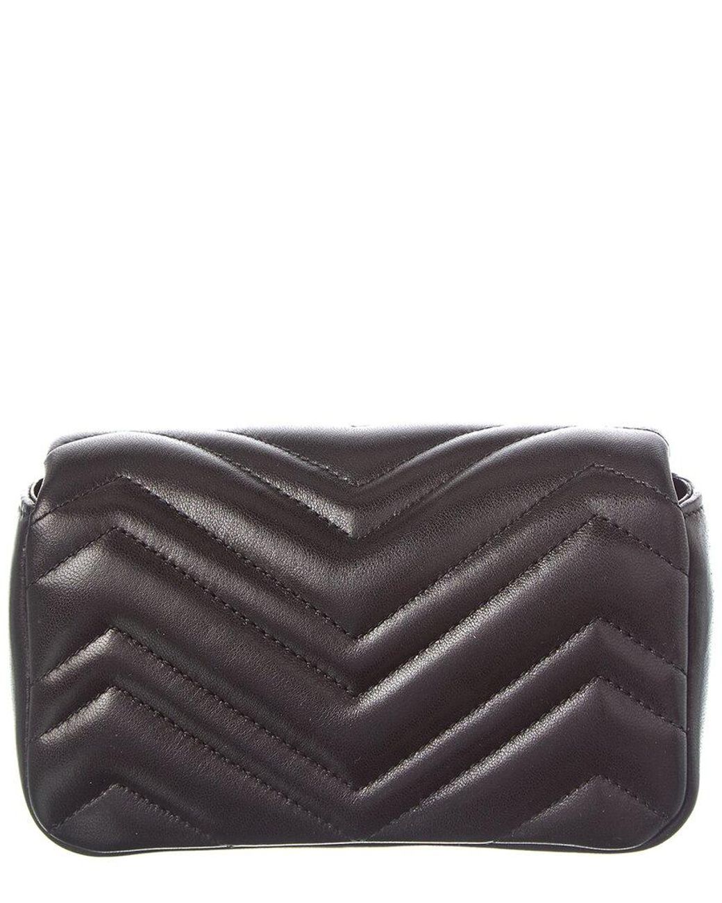 Gucci Gray Gg Marmont Mini Leather Shoulder Bag