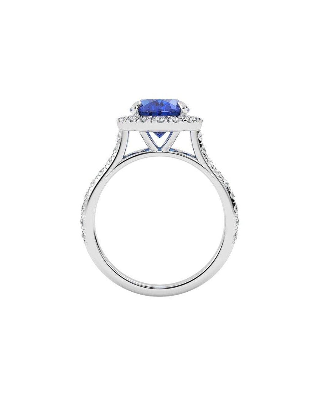 VOWE Blue 14K 3.50 Ct. Tw. Lab-Grown Diamond & Lab-Grown Sapphire Ring