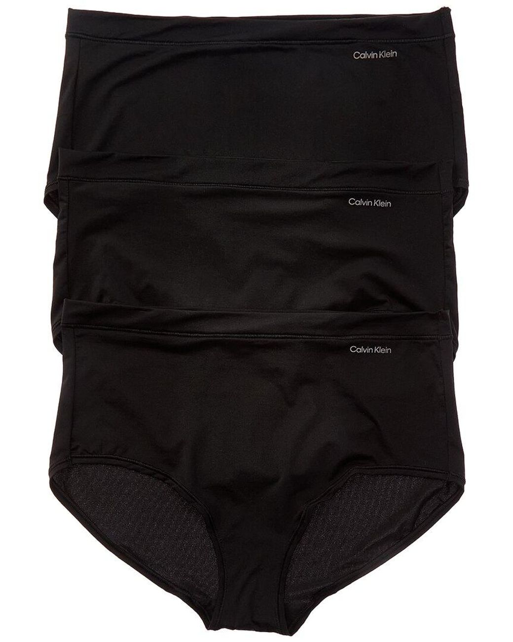 Calvin Klein Black 3Pk Ideal Micro Mid-Rise Cheeky Brief