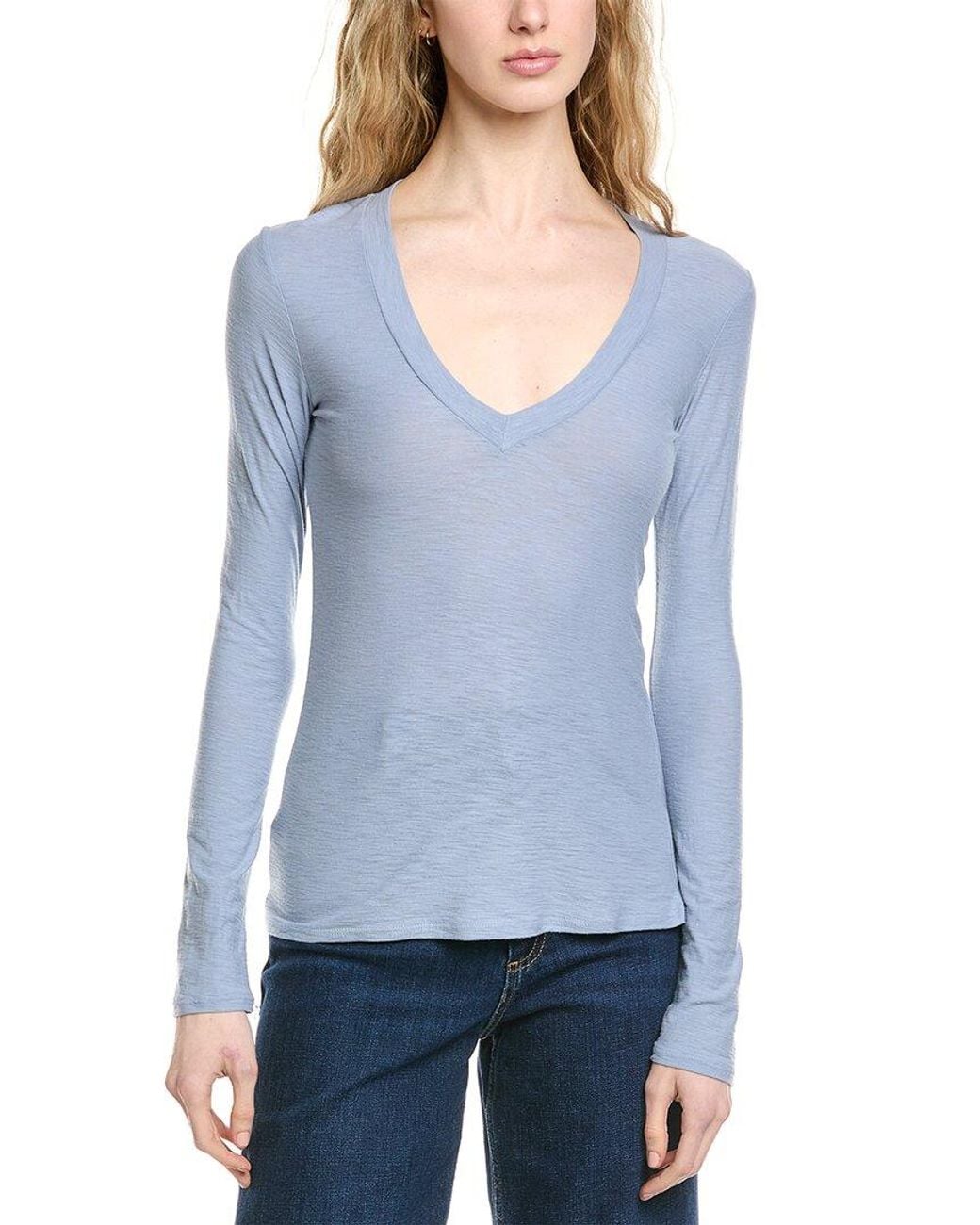 James Perse Blue 3Pk Relaxed V-Neck T-Shirt
