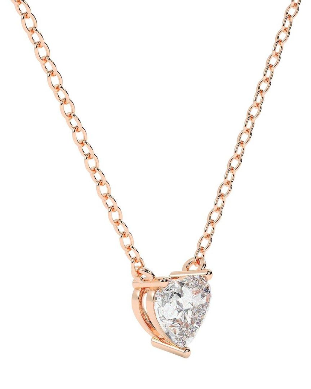 Lab Grown Diamonds Metallic 14K 0.50 Ct. Tw. Lab-Grown Diamond Necklace