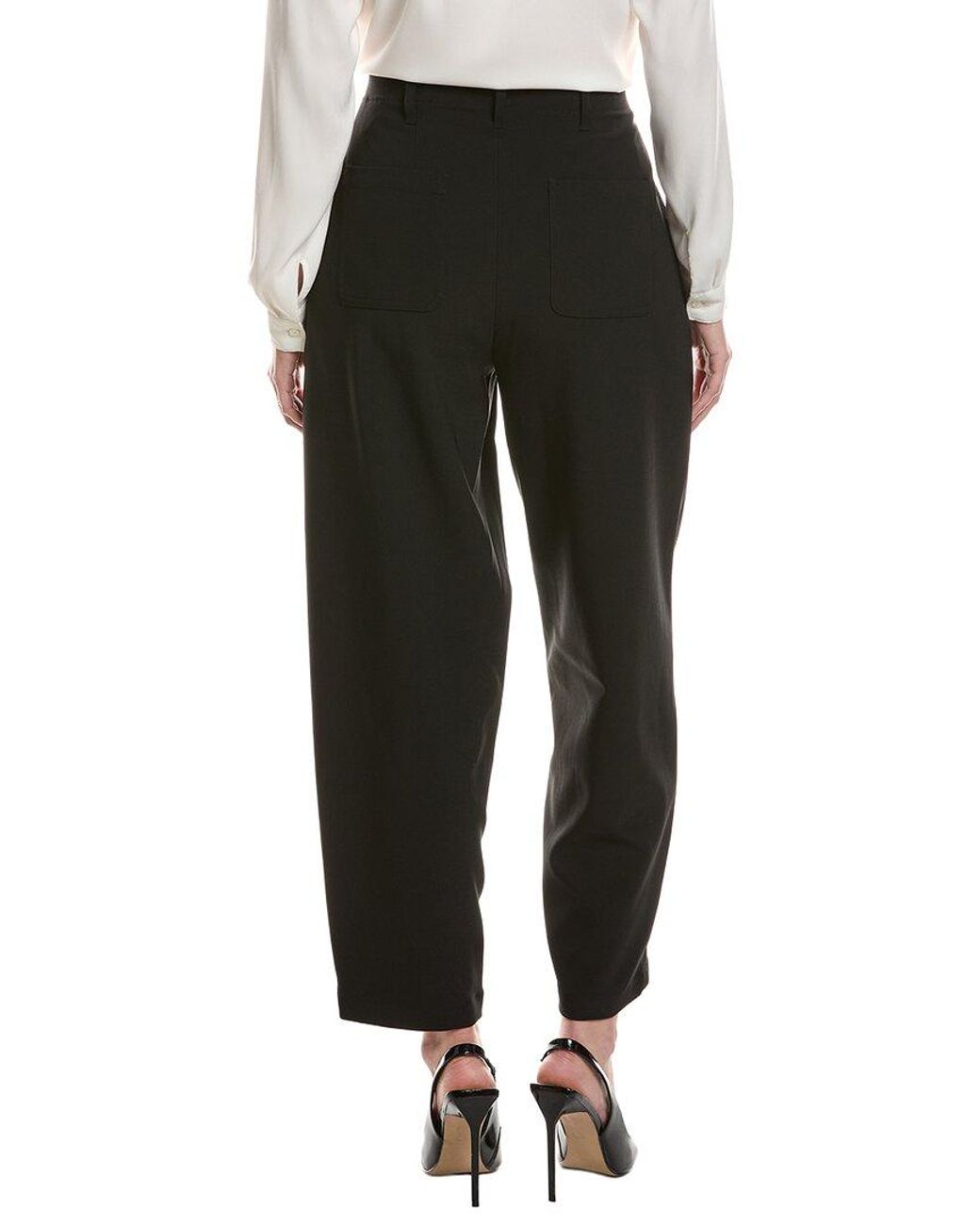 Anne Klein Black Angled Barrel Leg Pant