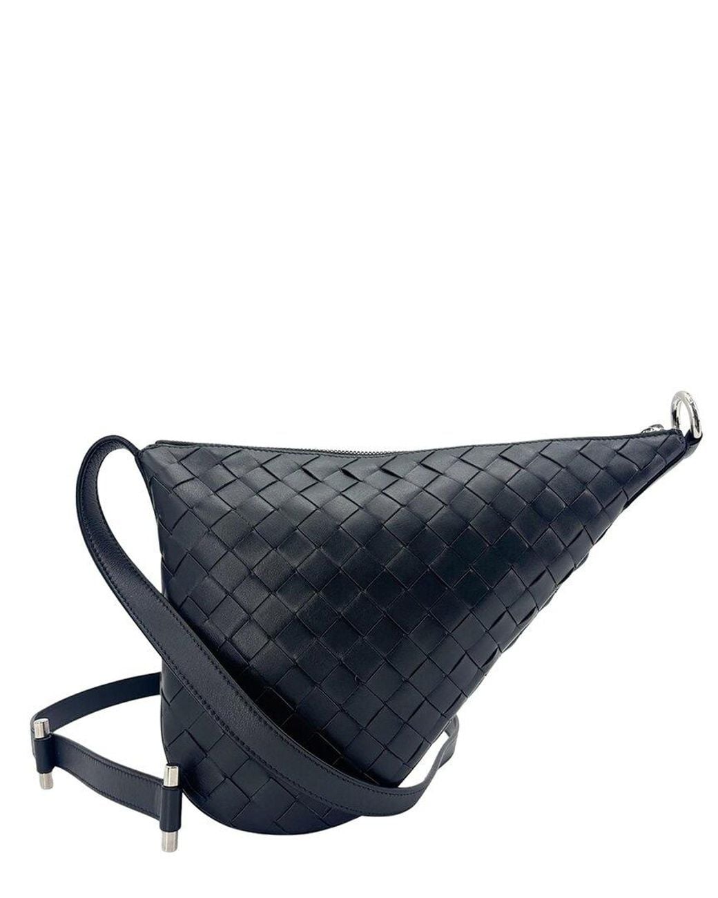 Bottega Veneta Blue Intrecciato Leather Vic Shoulder Bag (Authentic Pre- Loved)