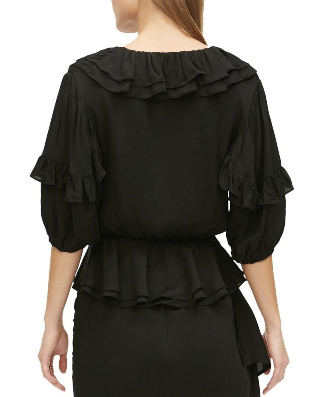 RHODE Black Venus Short Sleeve Top
