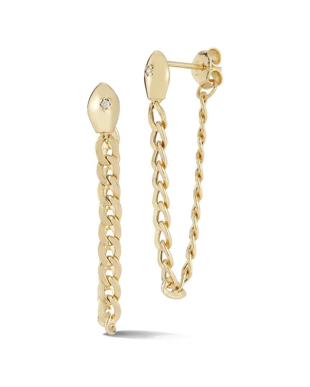 Ember Fine Jewelry Metallic 14k 0.03 Ct. Tw. Diamond Snake Earrings