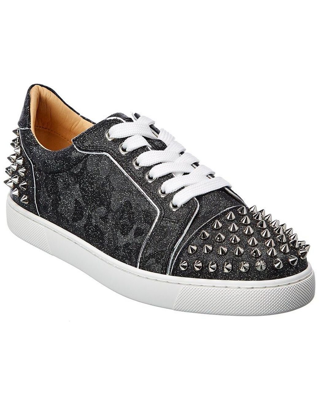 Christian Louboutin Vieira 2 Spikes Leather Sneaker in Black - Lyst