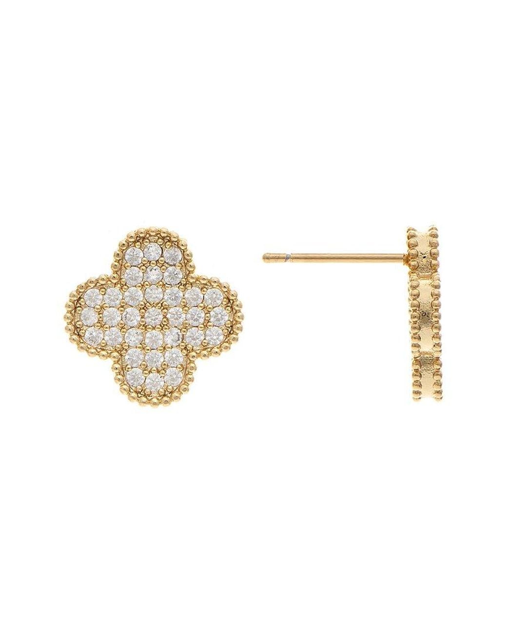 Rivka Friedman Metallic 18k Plated Cz Earrings