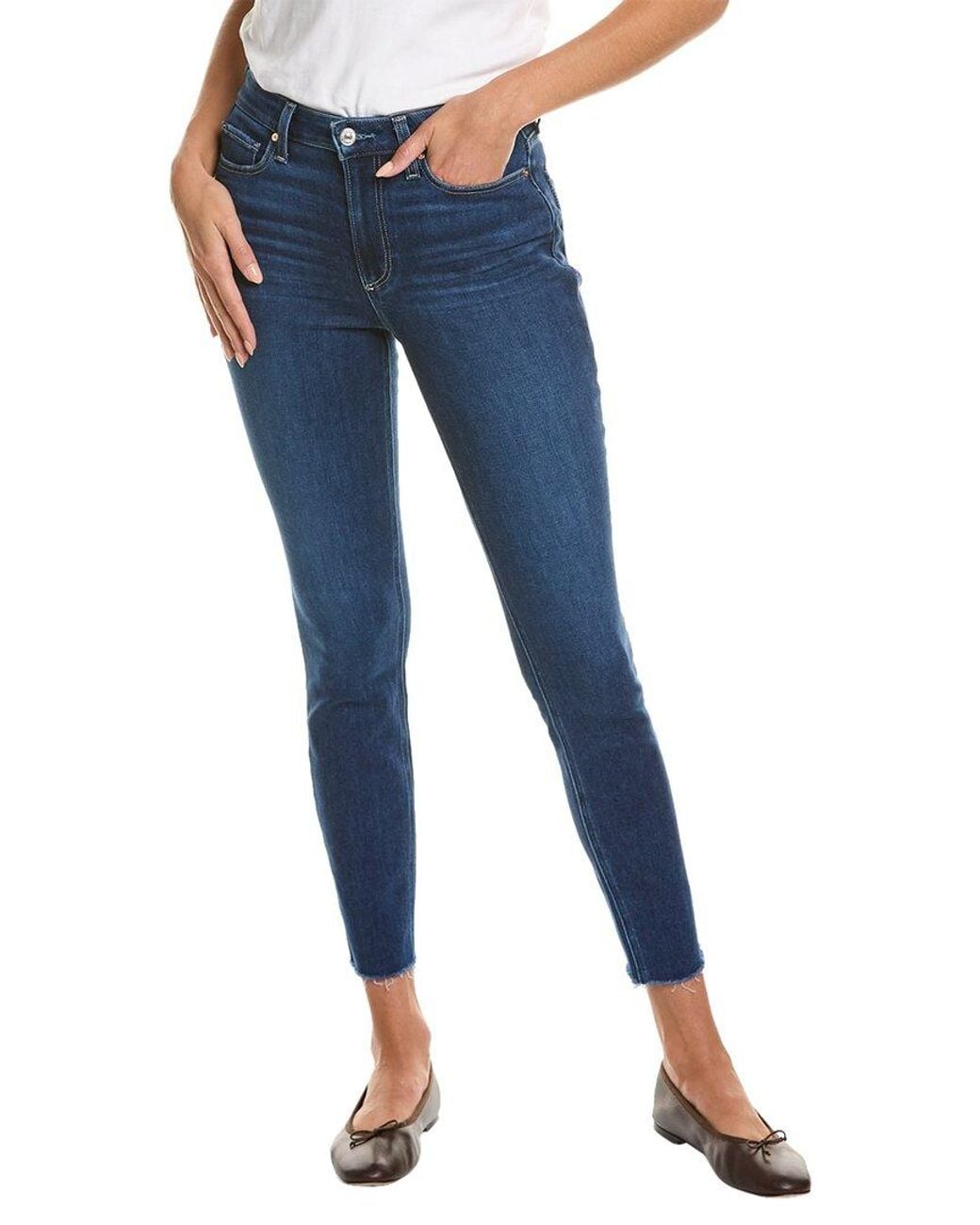 PAIGE Blue Bombshell Chapel High-rise Ankle Ultra Skinny Jean