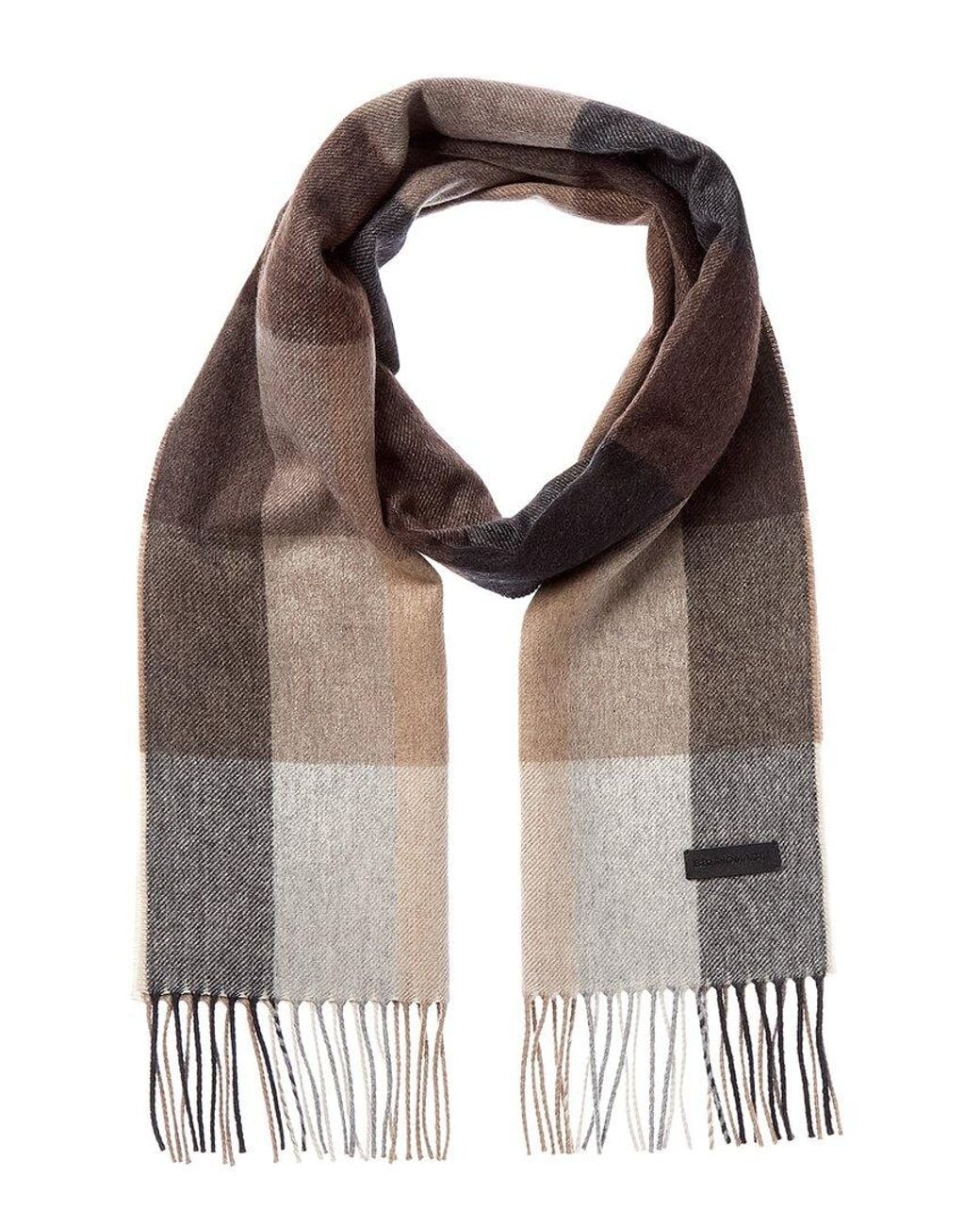 Bruno Magli Brown Silk & Cashmere-Blend Scarf for men