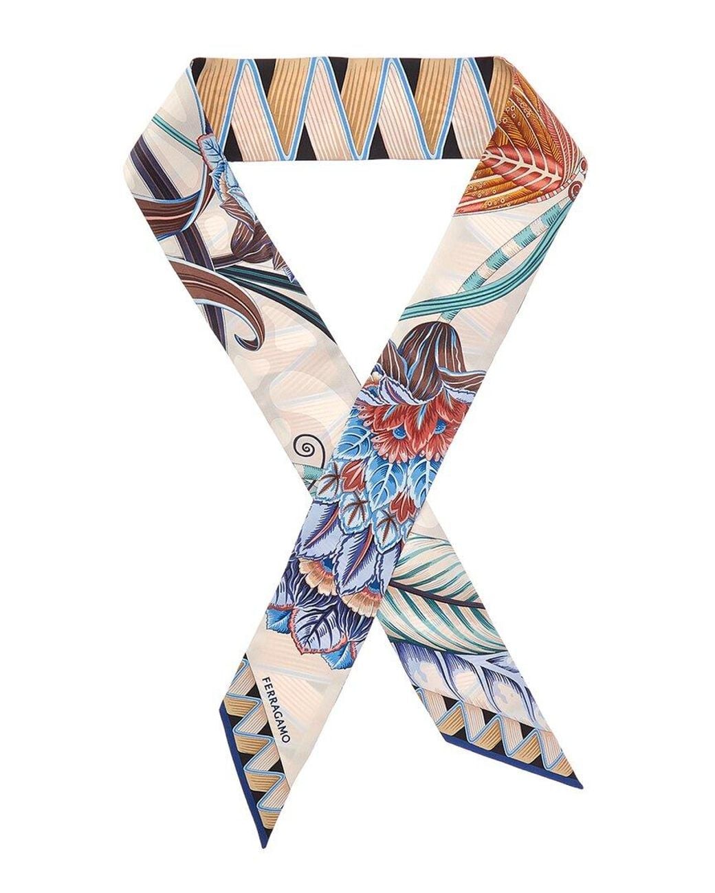 Ferragamo Multicolor Butterflies Print Silk Scarf