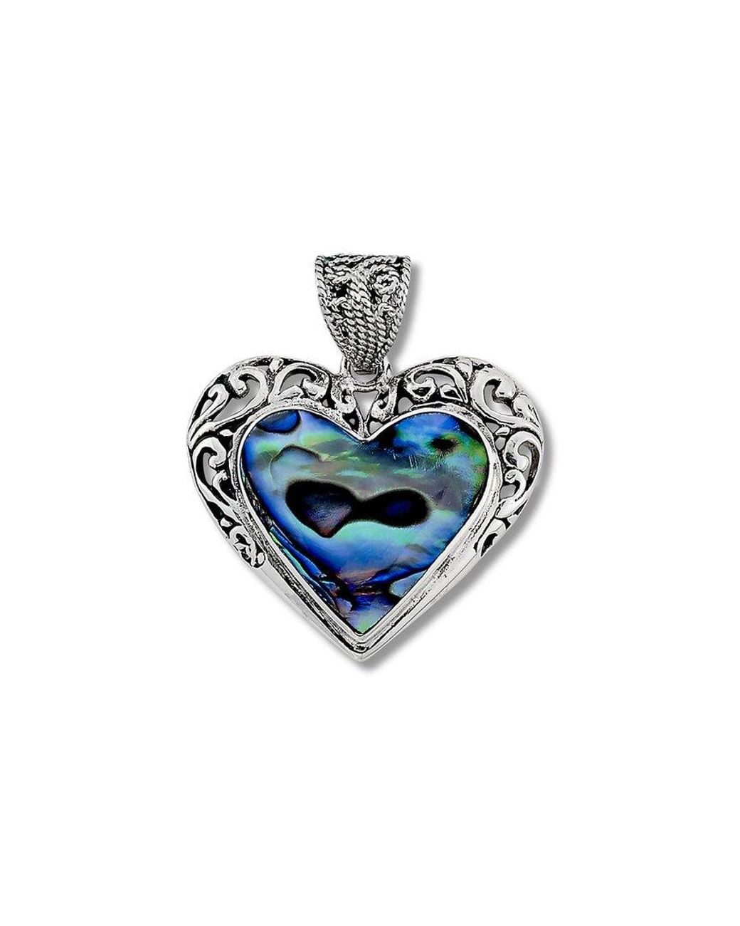 Samuel B. Blue Silver Abalone Heart Pendant