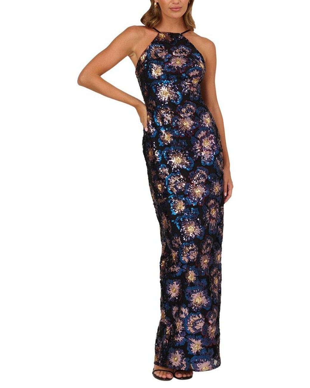 ADRIANNA EVE Blue Embellished Maxi Dress