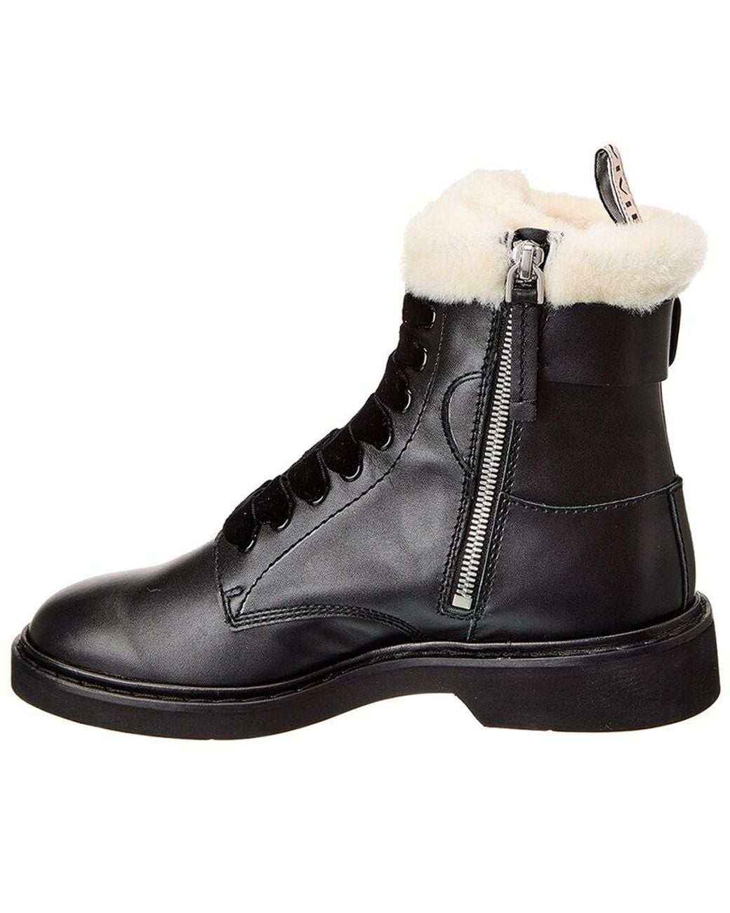 Roger Vivier Black Velvet Fur-Trim Leather Ankle Booties