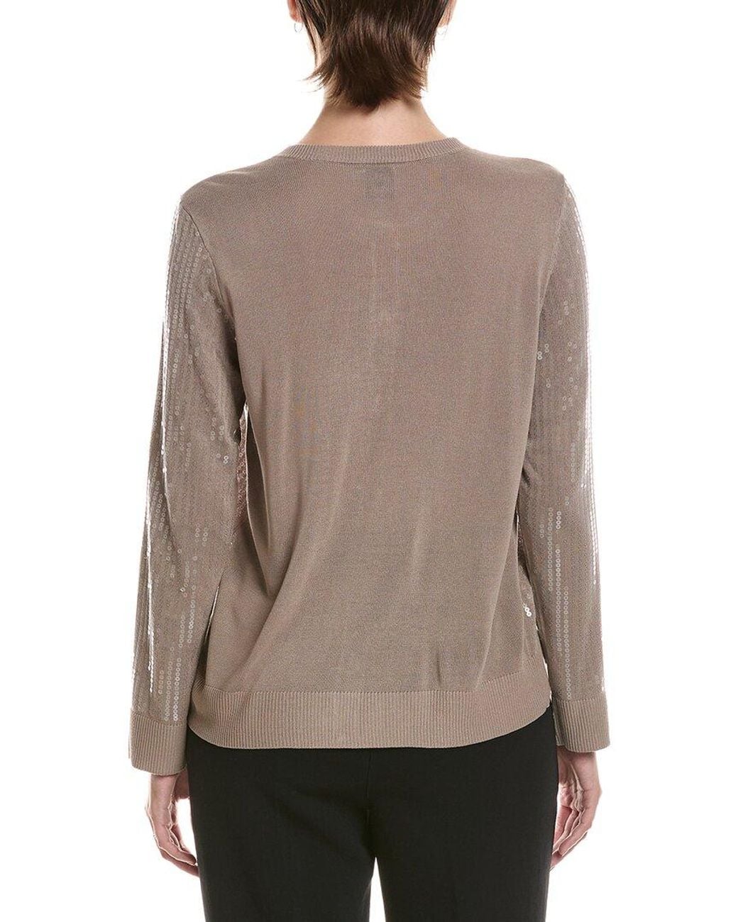 Anne Klein Gray Sequin Cardigan