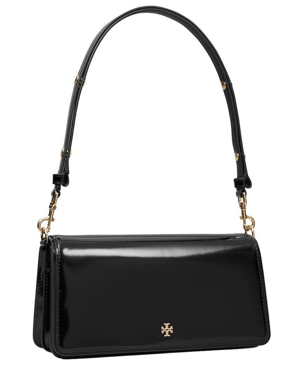 Tory Burch Black Emerson Smooth Leather Convertible Crossbody