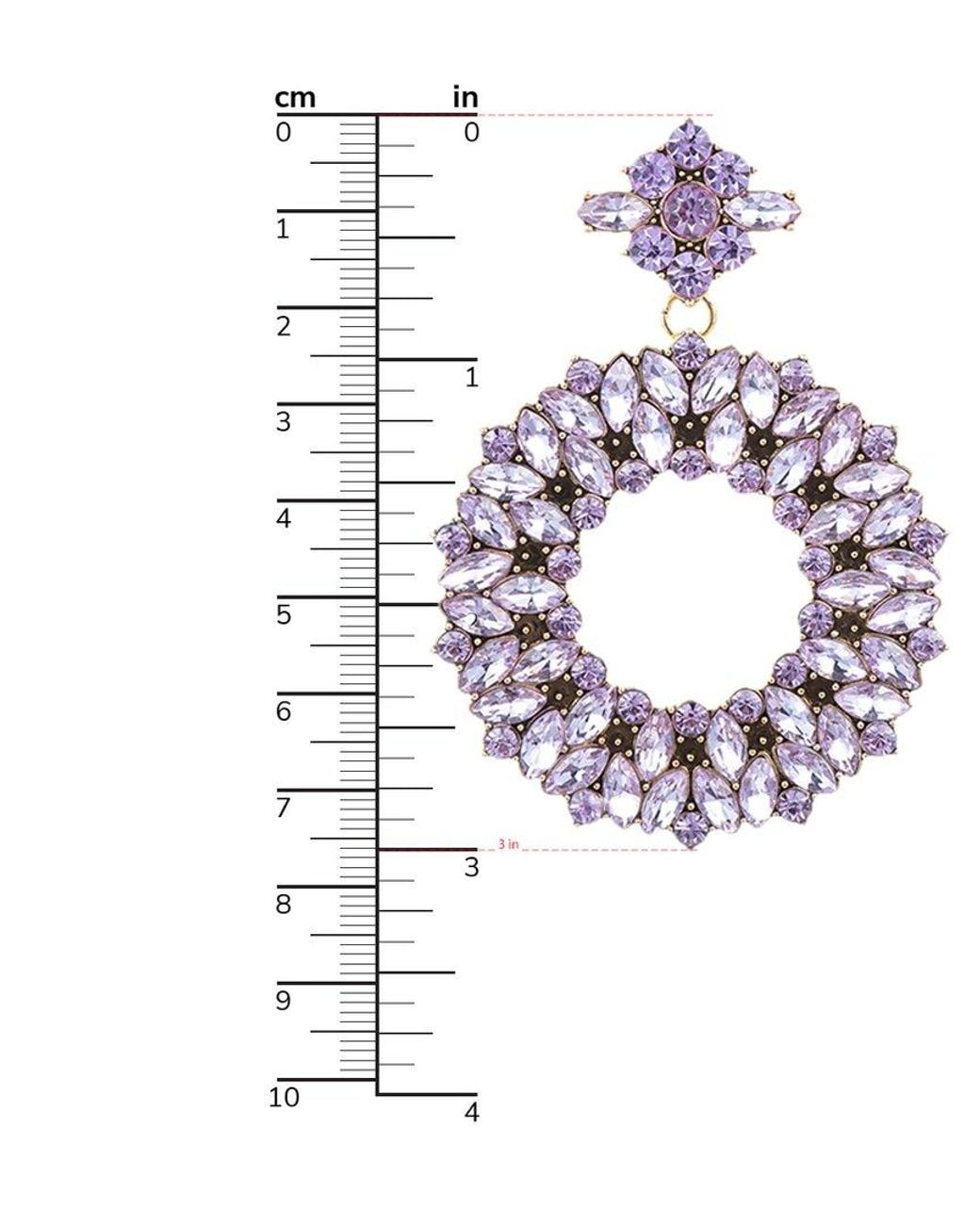Eye Candy LA White Crystal Loop Drop Earrings