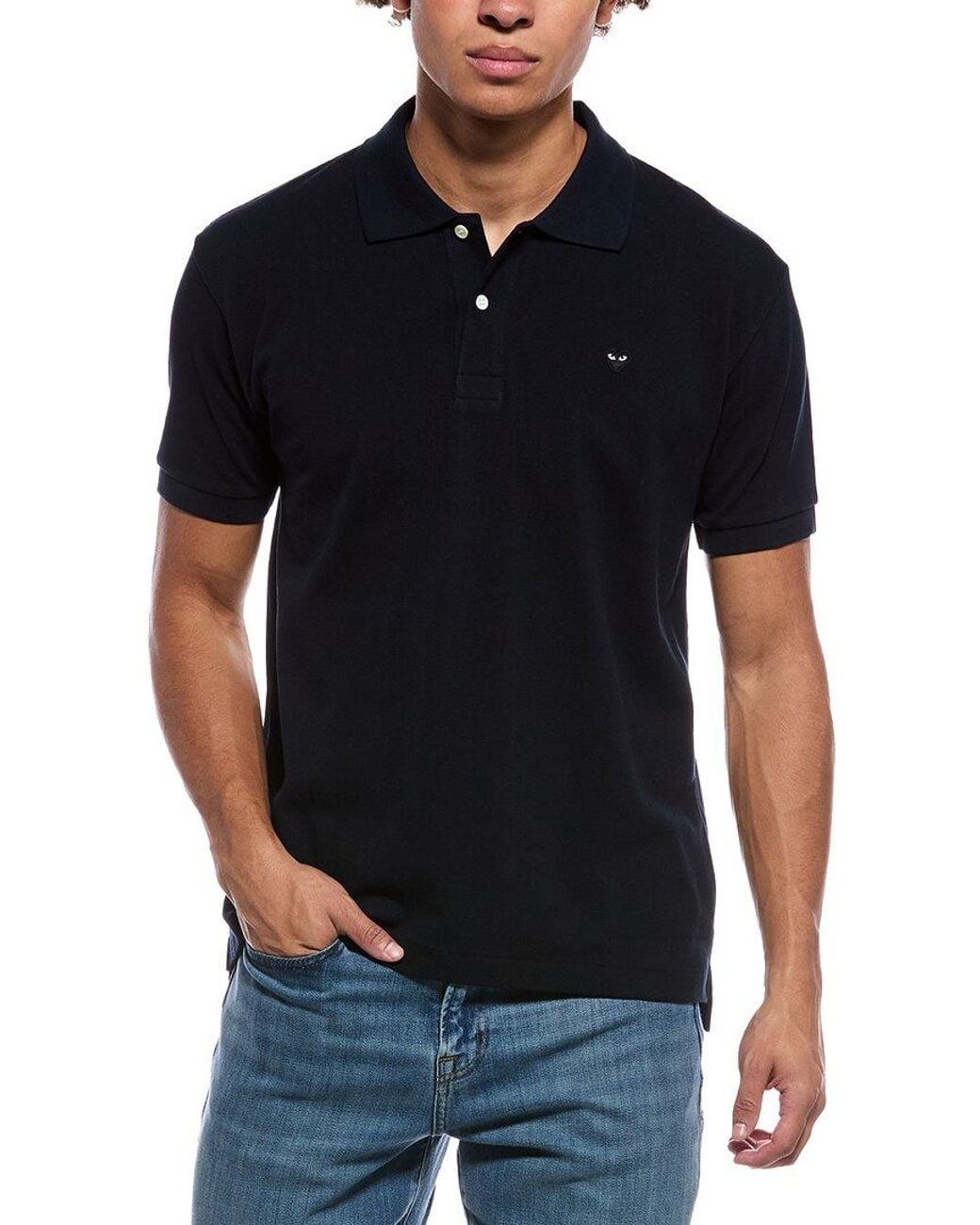 COMME DES GARÇONS PLAY Black Tiny Heart Polo Shirt for men