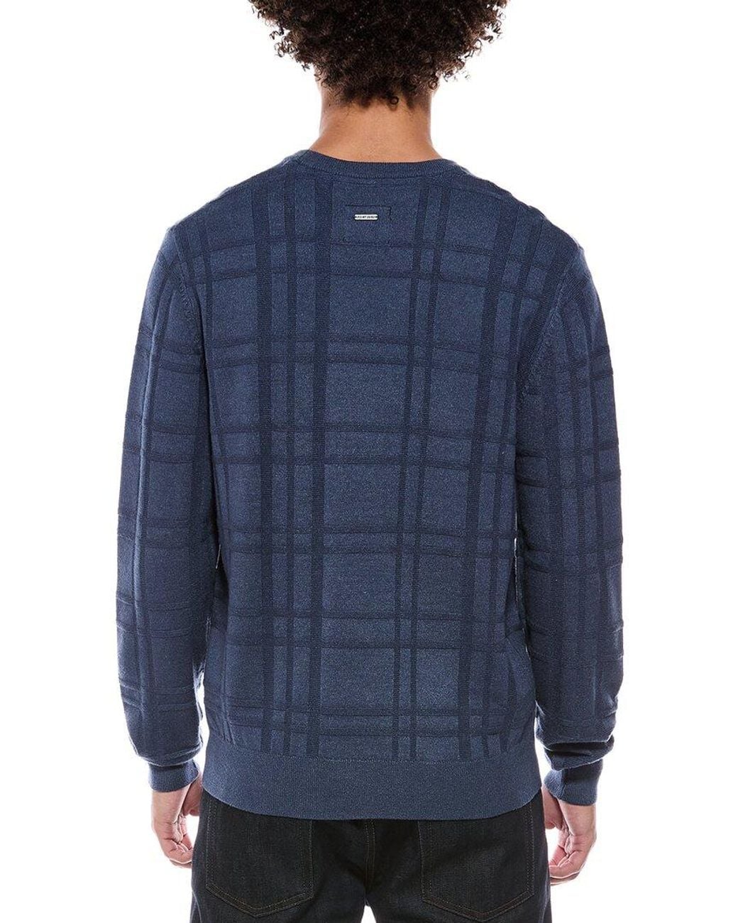 Point Zero Blue Semi Fit Crewneck Sweater for men