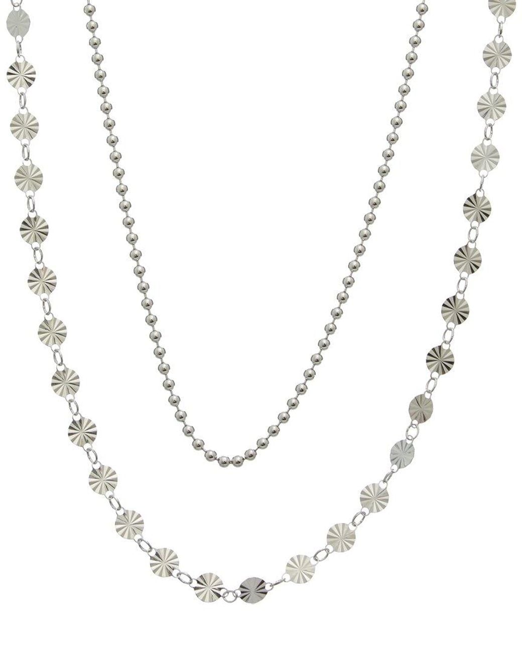 Italian Gold Over Silver White 18K Plated Multi Strand Necklace