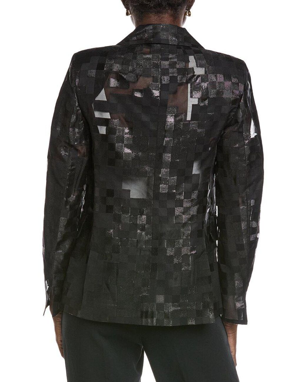 Akris Black Shadow Wool & Silk-Blend Blazer