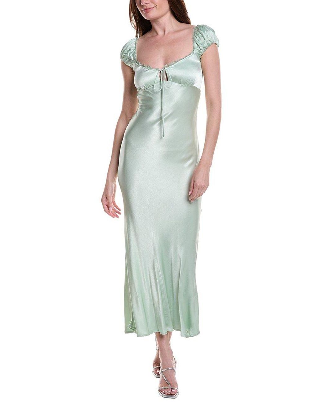 Bardot Green Stasia Satin Maxi Dress