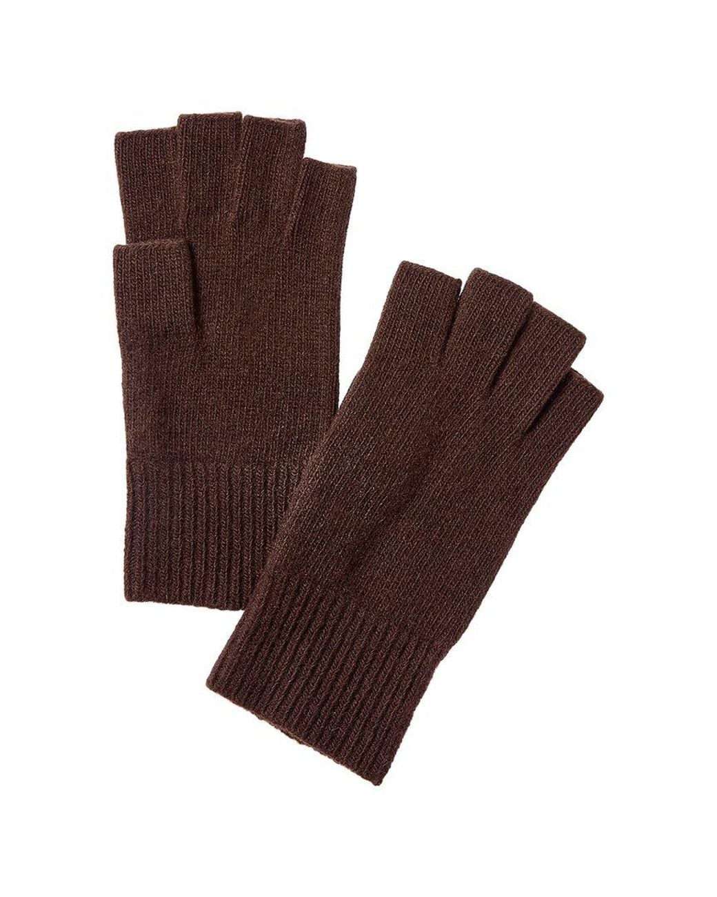 Portolano Brown Cashmere Fingerless Gloves