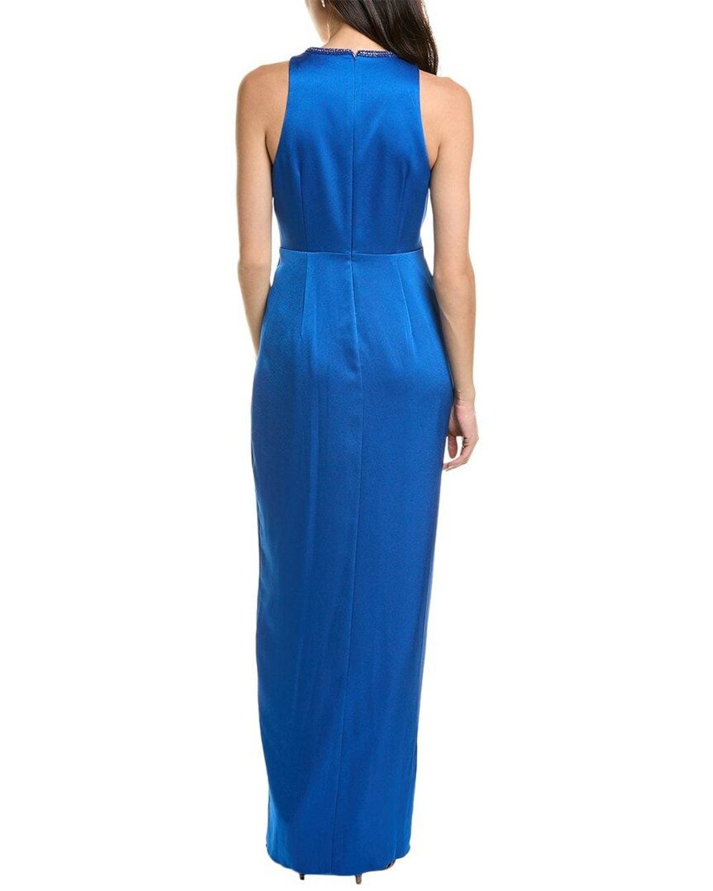 Aidan Mattox Blue Slim Column Gown