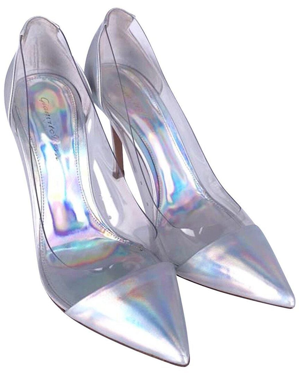 Gianvito Rossi Blue Leather Plexi Laser Pump (authentic Pre-loved)