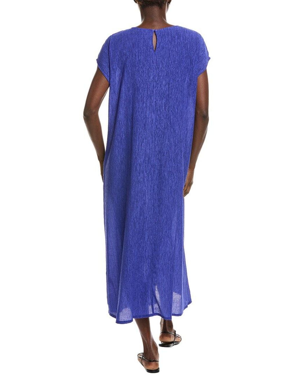 Eileen Fisher Blue Round Neck Dress
