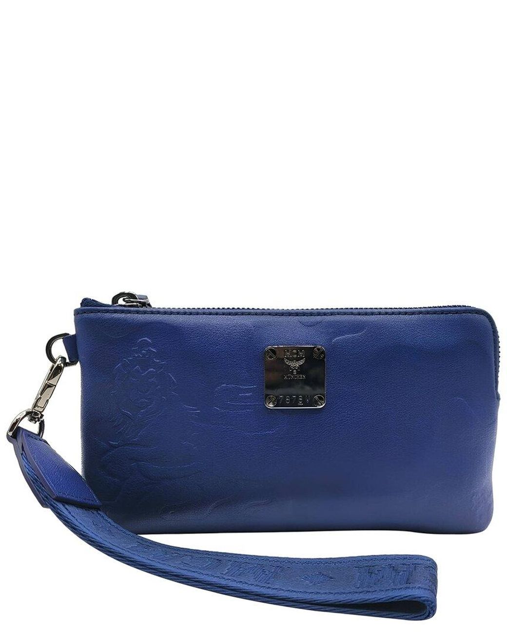 MCM Blue Estate Leather Wallet