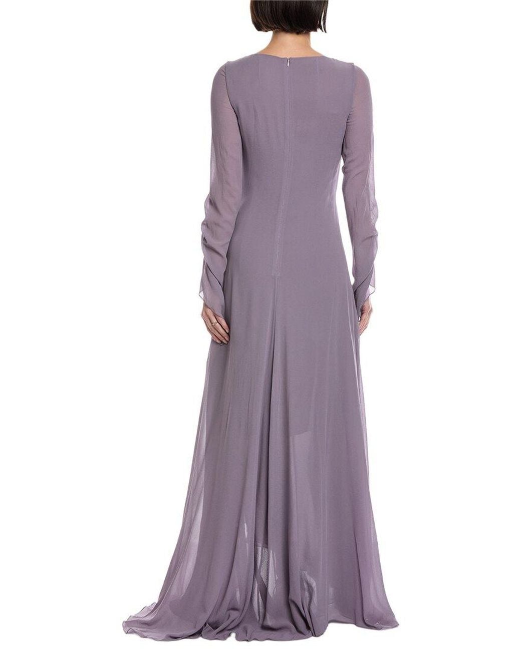 Akris Purple Silk Maxi Dress