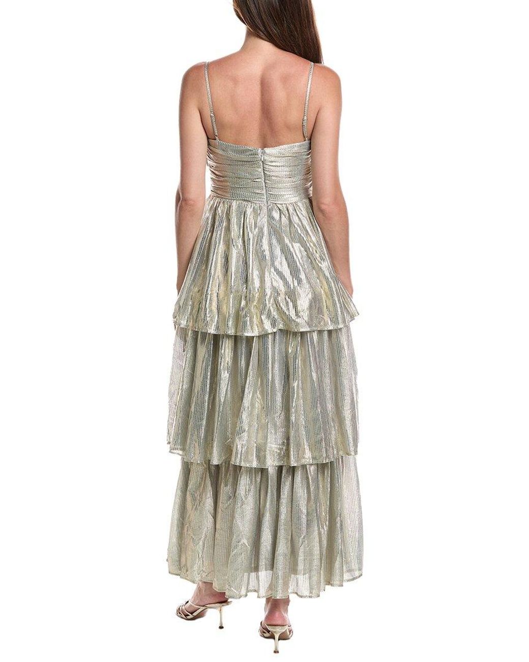 LAYERED WITH LOVE Metallic Lil Fernanda Ruffle Tiered Maxi Dress