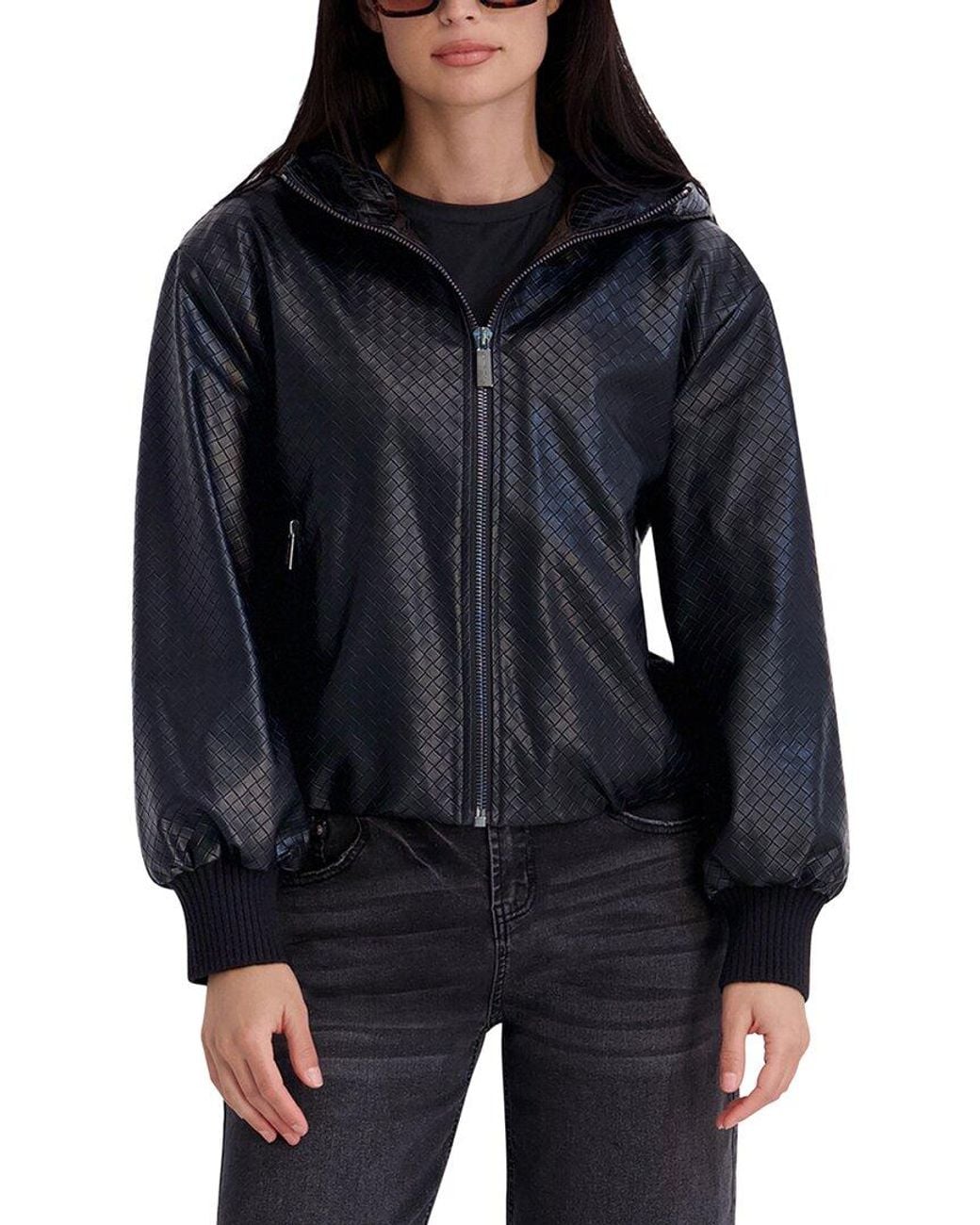 Kenneth Cole Black Faux Leather Jacket