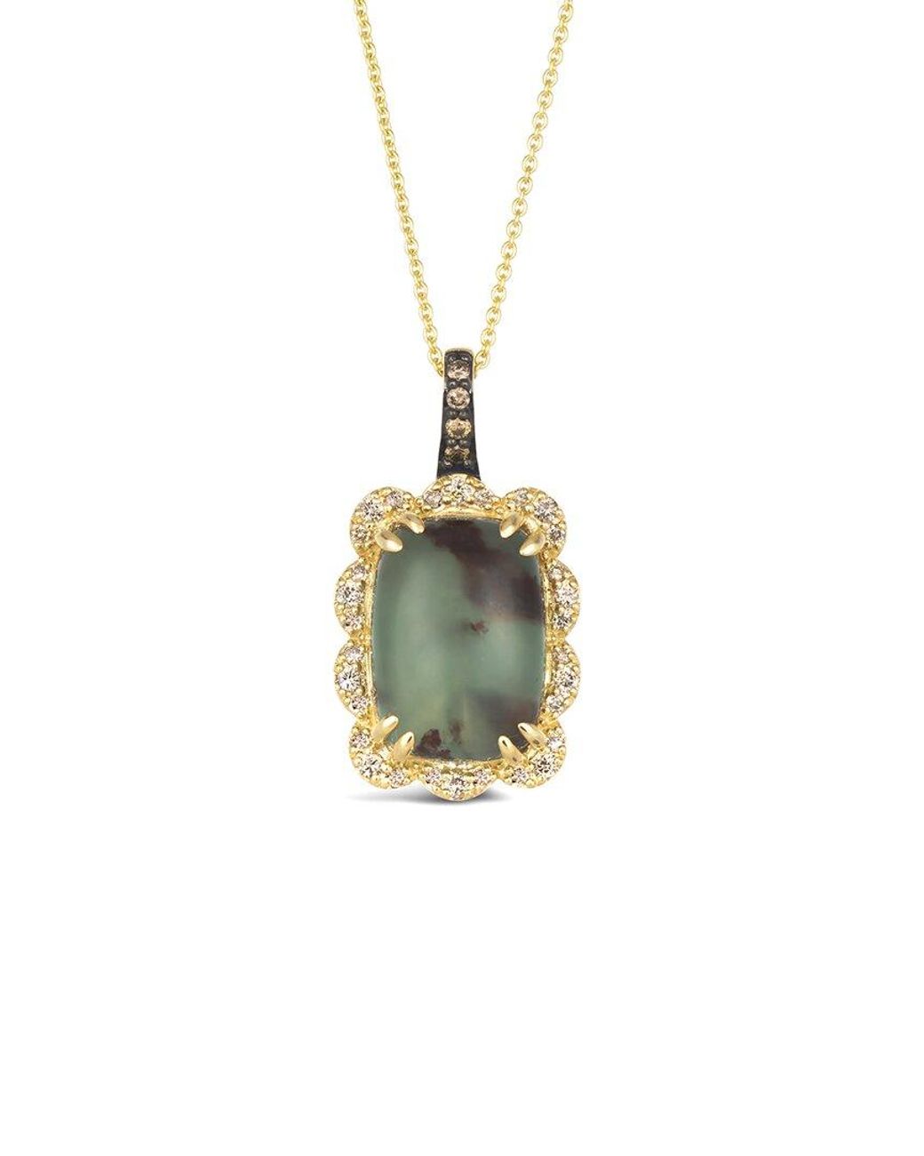 Le Vian White Le Vian 14K 6.28 Ct. Tw. Diamond & Aquaphrase Drop Pendant Necklace