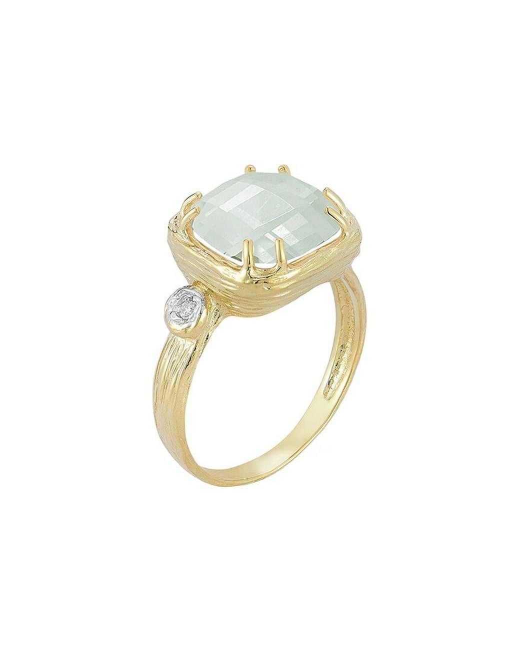 Reiss White 14k 3.53 Ct. Tw. Diamond & Green Amethyst Ring