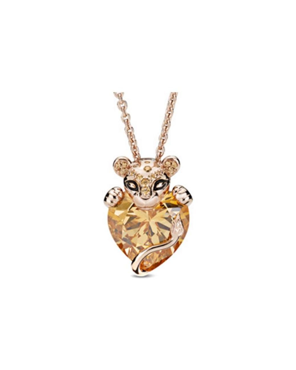 PANDORA Rose Cz Sparkling Lioness Heart Pendant Necklace in White | Lyst UK