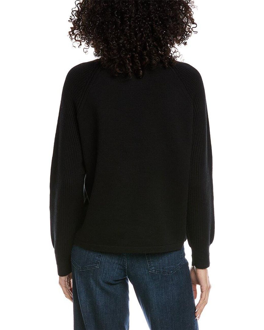 Vince Black Ribbed Raglan Sweater