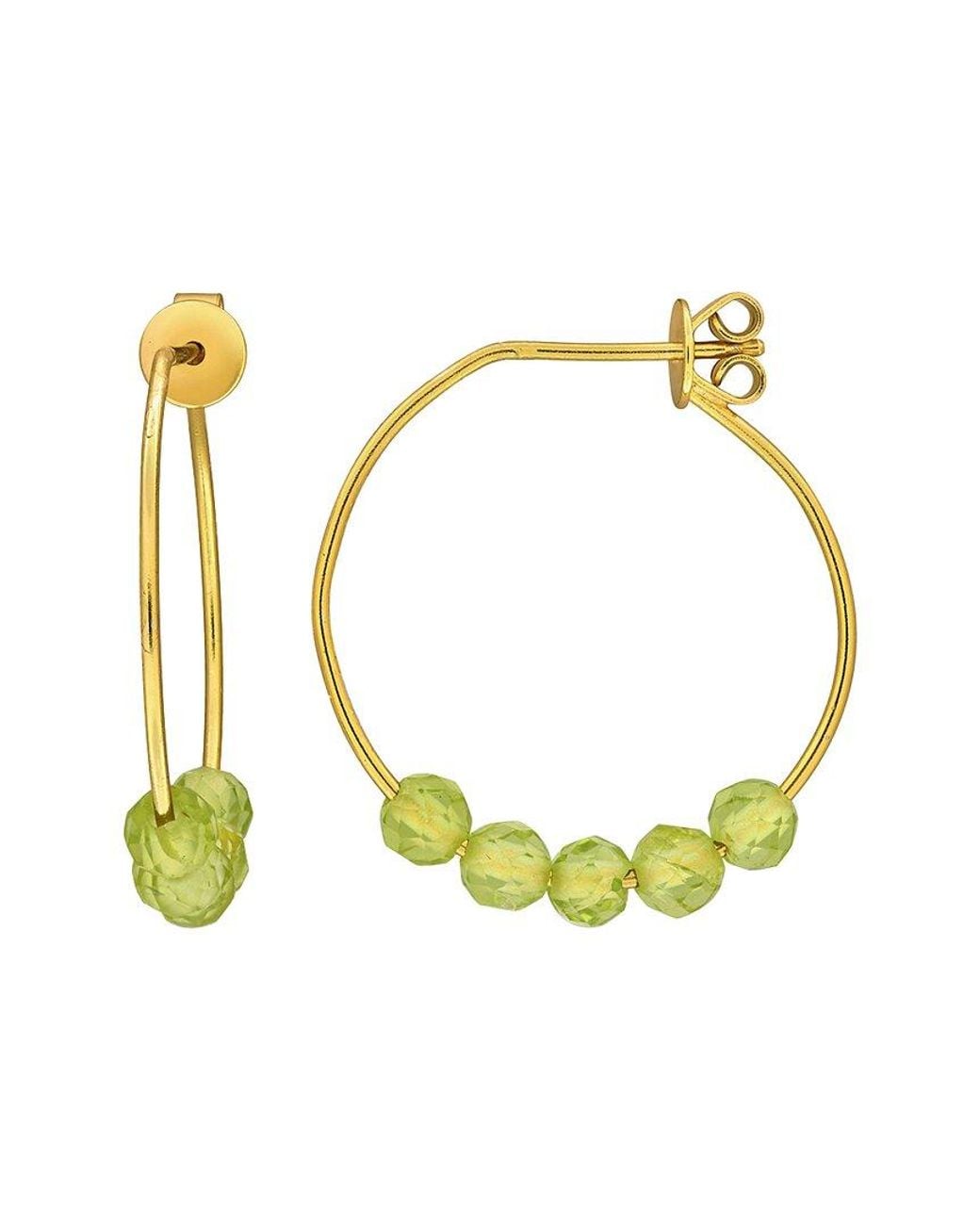 Rina Limor Metallic 1.12 Ct. Tw. Peridot Hoop Earrings